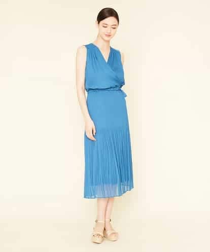 GBEGK09590 Sybilla ビンテージジョーゼットノースリーブプリーツドレス
