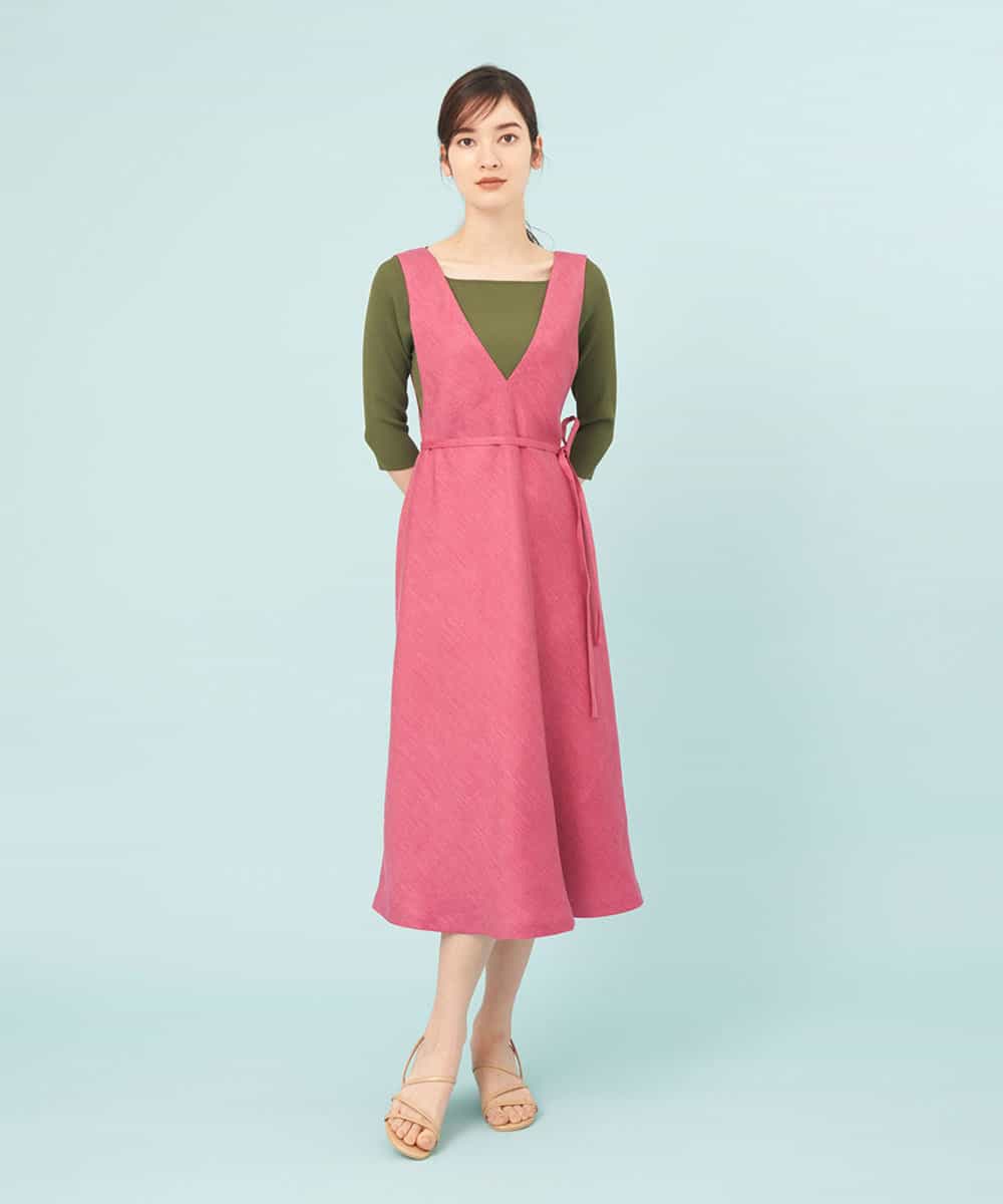 Sybilla シビラ リネンビスコースvネックワンピース イトキンオンラインストア