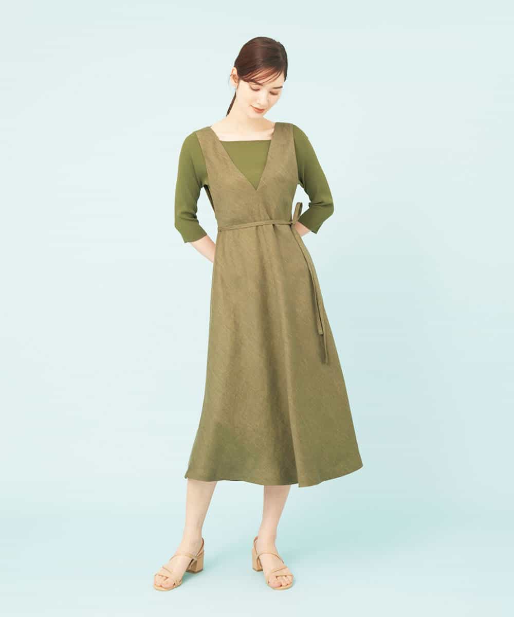 Sybilla シビラ リネンビスコースvネックワンピース イトキンオンラインストア
