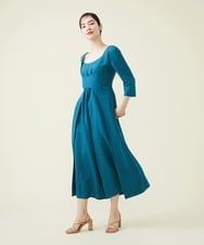 GBEGT25540 Sybilla(シビラ) 【SYBILLA DRESS】ラウンドネックリネンジャンプスーツ ブルー