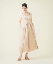 GBEGT25540 Sybilla(シビラ) 【SYBILLA DRESS】ラウンドネックリネンジャンプスーツ ライトベージュ