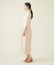 GBEGT25540 Sybilla(シビラ) 【SYBILLA DRESS】ラウンドネックリネンジャンプスーツ ライトベージュ