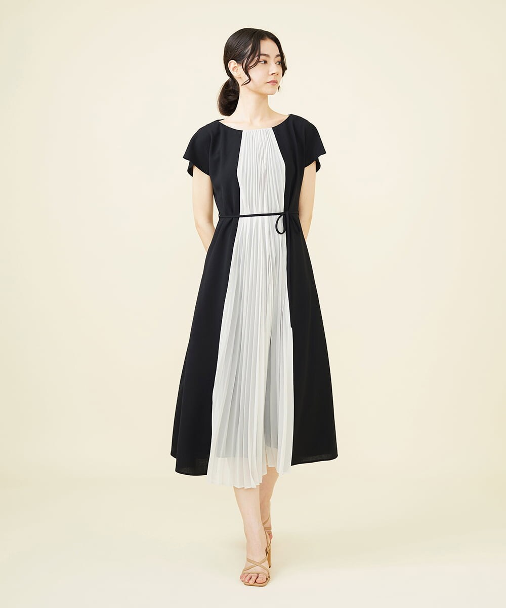 41％off】itokin バイカラーシフォンプリーツドレス