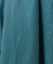 GBEGX05600 Sybilla(シビラ) 平織りリネンパフスリーブドレス ブルーグリーン
