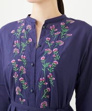 GBEHA39500 Sybilla(シビラ) 【INDIA】フラワー刺繍ドレス ネイビー