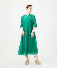 GBEHD30450 Sybilla(シビラ) バンドカラーシアーシャツドレス グリーン