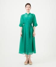 GBEHD30450 Sybilla(シビラ) バンドカラーシアーシャツドレス グリーン