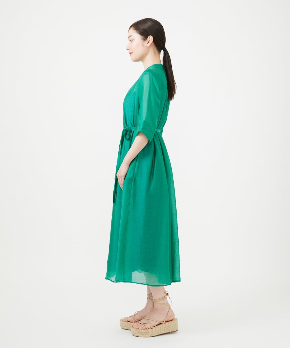GBEHD30450 Sybilla(シビラ) バンドカラーシアーシャツドレス グリーン