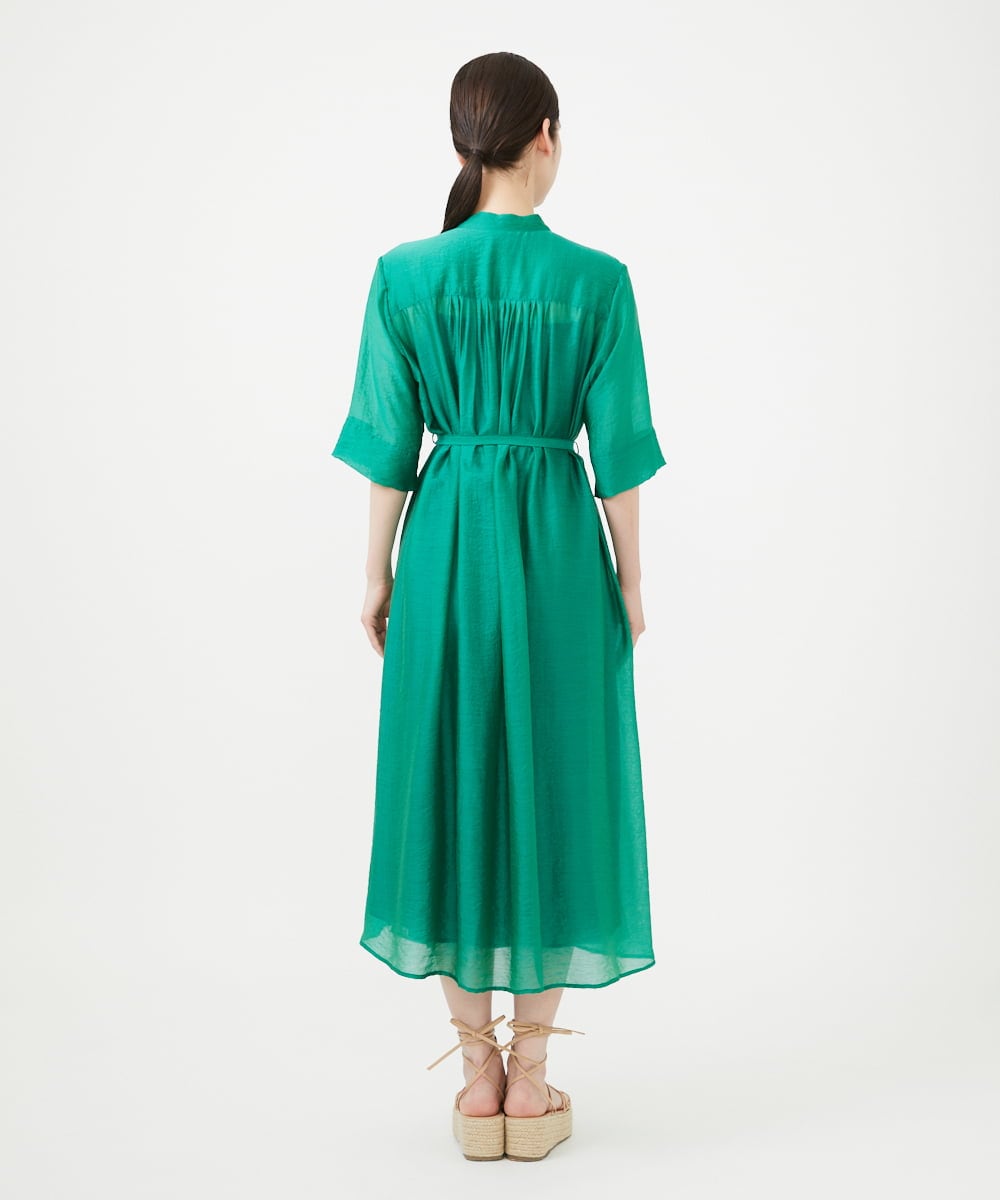 GBEHD30450 Sybilla(シビラ) バンドカラーシアーシャツドレス グリーン