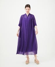 GBEHD30450 Sybilla(シビラ) バンドカラーシアーシャツドレス パープル