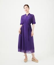 GBEHD30450 Sybilla(シビラ) バンドカラーシアーシャツドレス パープル
