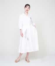 GBEHM25540 Sybilla(シビラ) エンブロイダリーボタニカルシャツドレス ホワイト