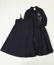 GBEHM25540 Sybilla(シビラ) エンブロイダリーボタニカルシャツドレス ブラック