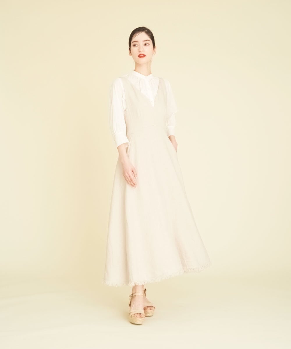 GBEHP25500 Sybilla(シビラ) ノースリーブリネンワンピース ベージュ