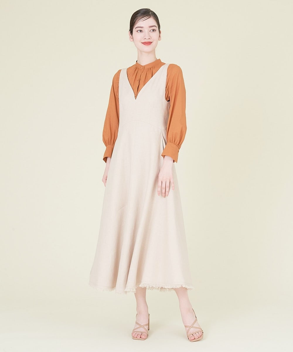 GBEHP25500 Sybilla(シビラ) ノースリーブリネンワンピース ベージュ