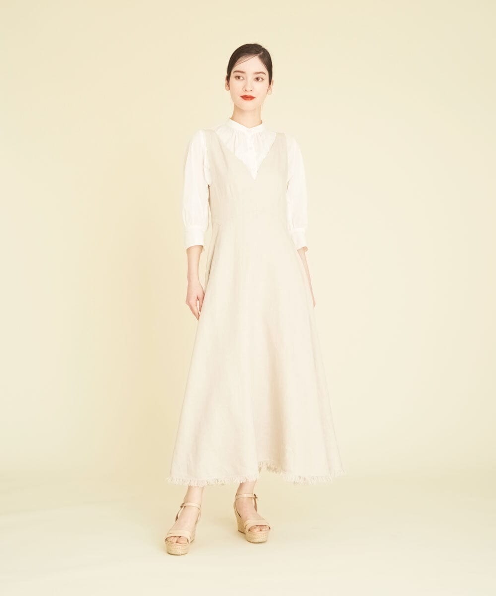 GBEHP25500 Sybilla(シビラ) ノースリーブリネンワンピース ベージュ