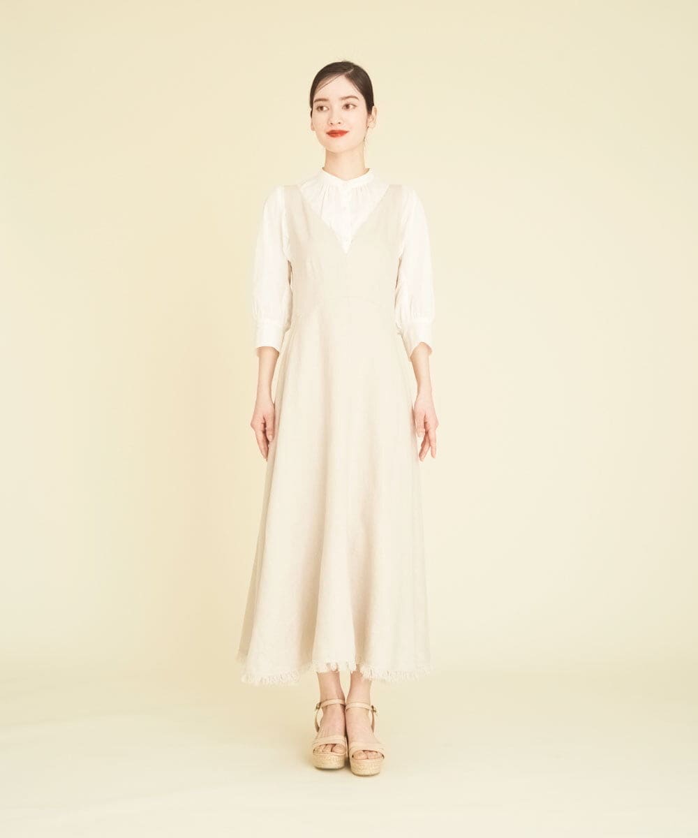 GBEHP25500 Sybilla(シビラ) ノースリーブリネンワンピース ベージュ
