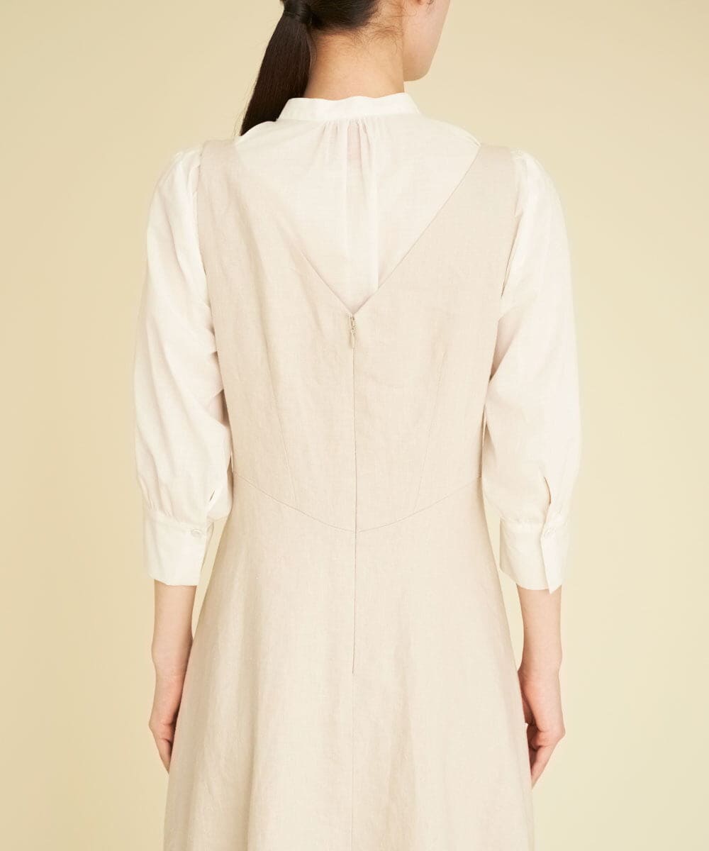 GBEHP25500 Sybilla(シビラ) ノースリーブリネンワンピース ベージュ