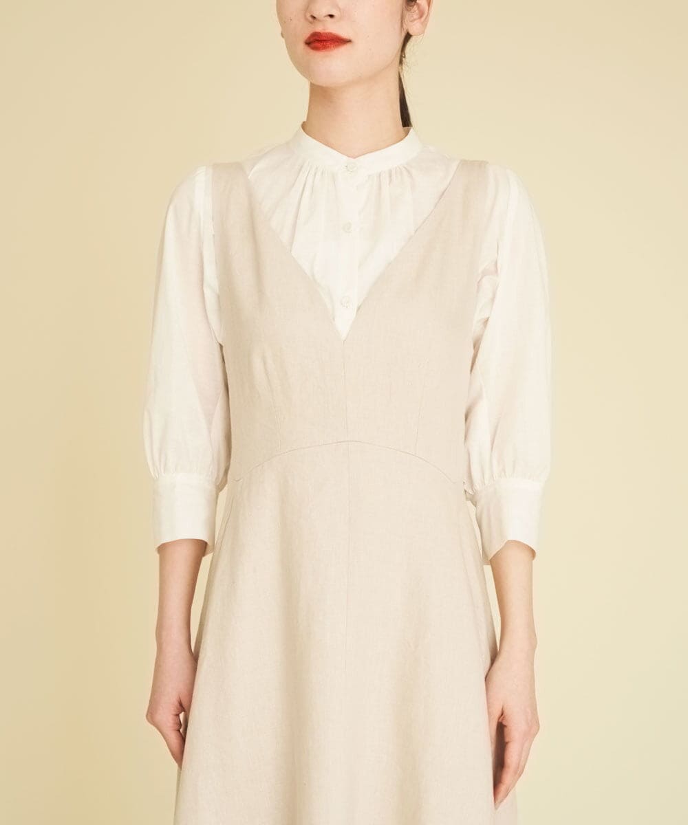 GBEHP25500 Sybilla(シビラ) ノースリーブリネンワンピース ベージュ