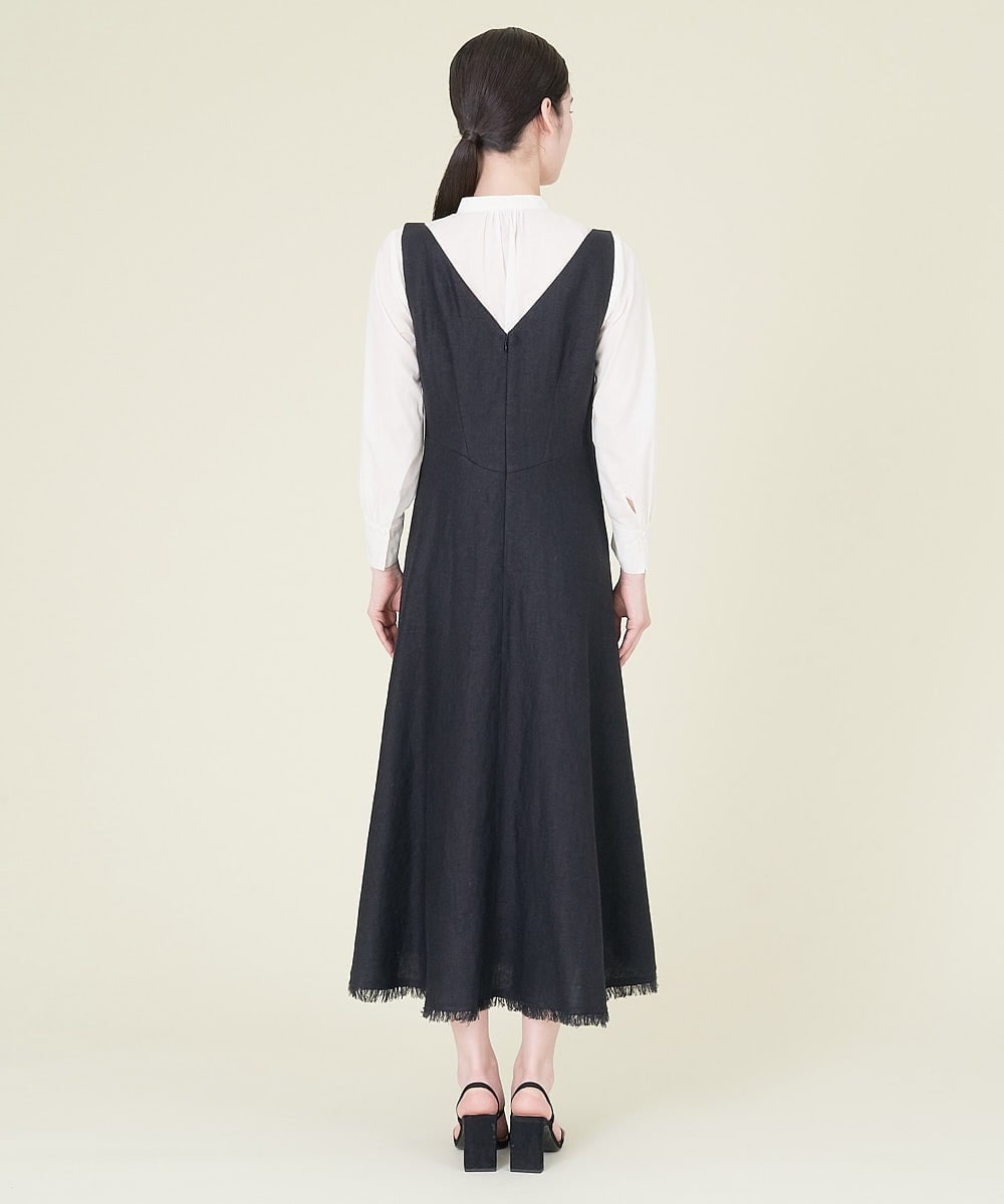 GBEHP25500 Sybilla(シビラ) ノースリーブリネンワンピース ブラック