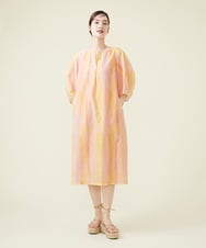 GBEHS86500 Sybilla(シビラ) コットンシルクプリントカフタンドレス オレンジ