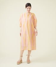 GBEHS86500 Sybilla(シビラ) コットンシルクプリントカフタンドレス オレンジ