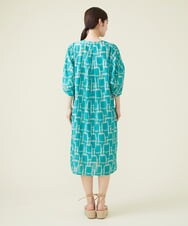 GBEHS86500 Sybilla(シビラ) コットンシルクプリントカフタンドレス ブルー