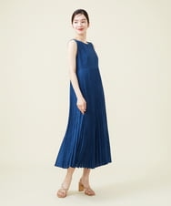 GBEHU63600 Sybilla(シビラ) フレンチリネンプリーツドレス ブルー