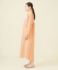 GBEHV24990 Sybilla(シビラ) 【ドラマ着用】リボンストライプシャツドレス オレンジ系