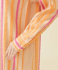 GBEHV24990 Sybilla(シビラ) 【ドラマ着用】リボンストライプシャツドレス オレンジ系