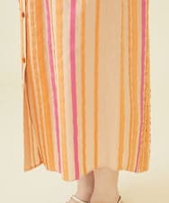 GBEHV24990 Sybilla(シビラ) 【ドラマ着用】リボンストライプシャツドレス オレンジ系