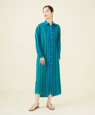 GBEHV24990 Sybilla(シビラ) 【ドラマ着用】リボンストライプシャツドレス ブルー系