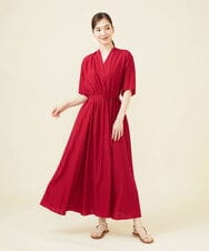 GBEHV48590 Sybilla(シビラ) 【ドラマ着用】タックラップドレス レッド