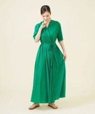 GBEHV48590 Sybilla(シビラ) 【ドラマ着用】タックラップドレス グリーン
