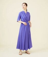 GBEHV48590 Sybilla(シビラ) 【ドラマ着用】タックラップドレス ブルー