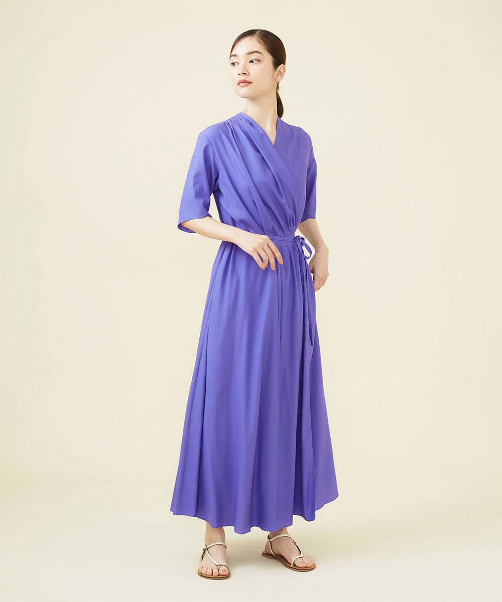 GBEHV48590 Sybilla(シビラ) 【ドラマ着用】タックラップドレス ブルー