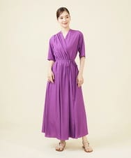 GBEHV48590 Sybilla(シビラ) 【ドラマ着用】タックラップドレス ライトパープル