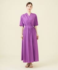 GBEHV48590 Sybilla(シビラ) 【ドラマ着用】タックラップドレス ライトパープル