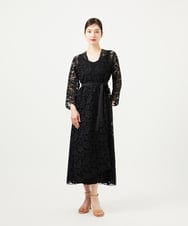 GBEJA04800 Sybilla(シビラ) Vネックロングドレス ブラック