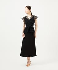 GBEJA04800 Sybilla(シビラ) Vネックロングドレス ブラック