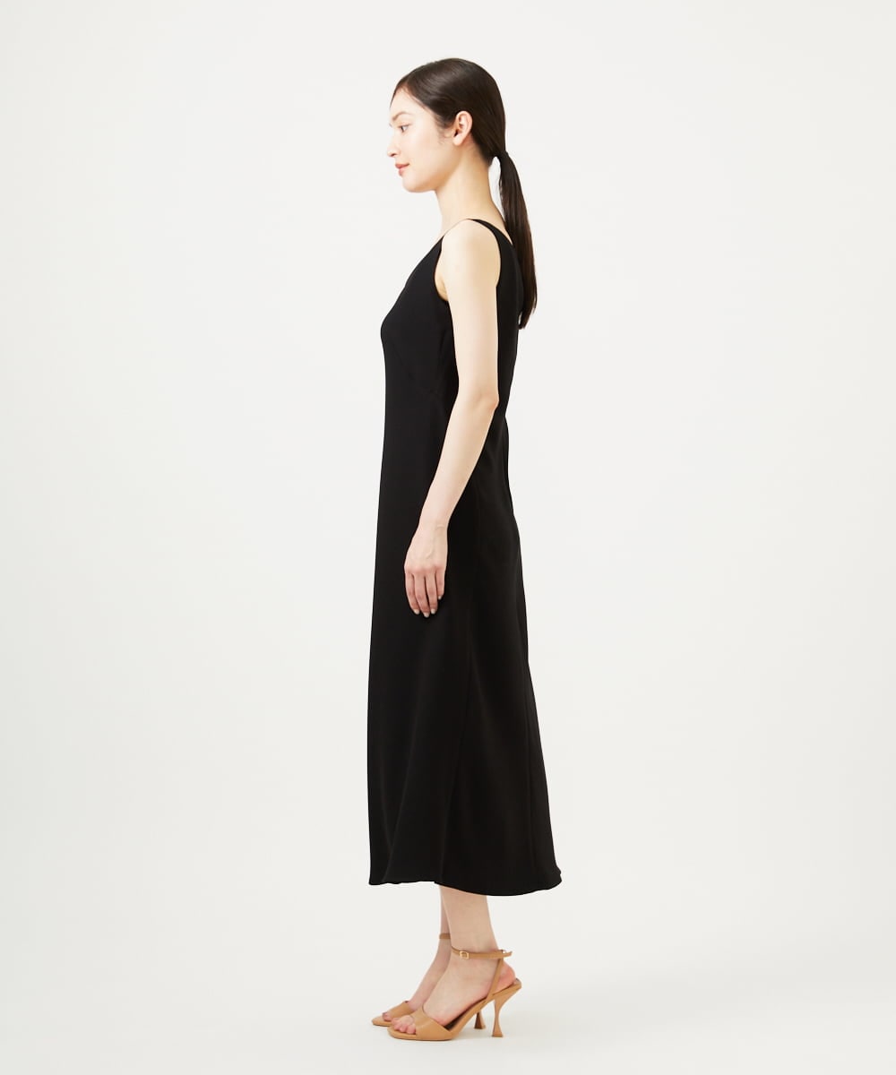 GBEJA04800 Sybilla(シビラ) Vネックロングドレス ブラック