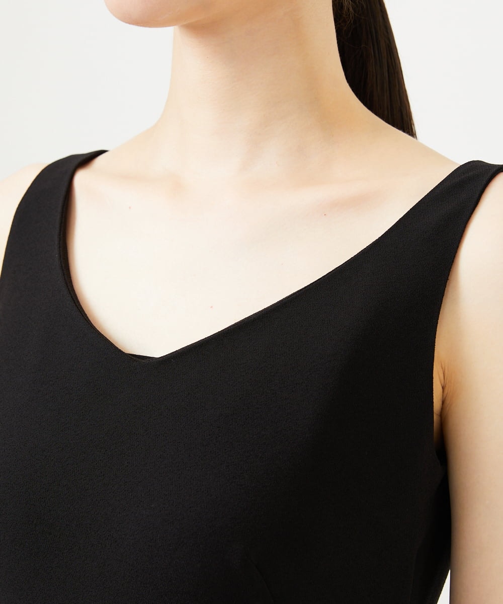 GBEJA04800 Sybilla(シビラ) Vネックロングドレス ブラック