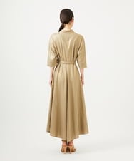 GBEJA07900 Sybilla(シビラ) 【メディア着用】メタリックリネンカシュクールドレス ゴールド