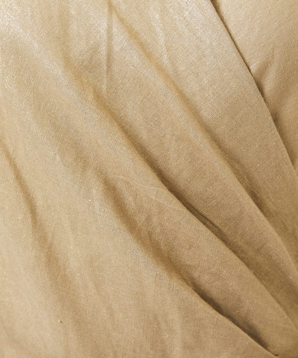 GBEJA07900 Sybilla(シビラ) 【メディア着用】メタリックリネンカシュクールドレス ゴールド