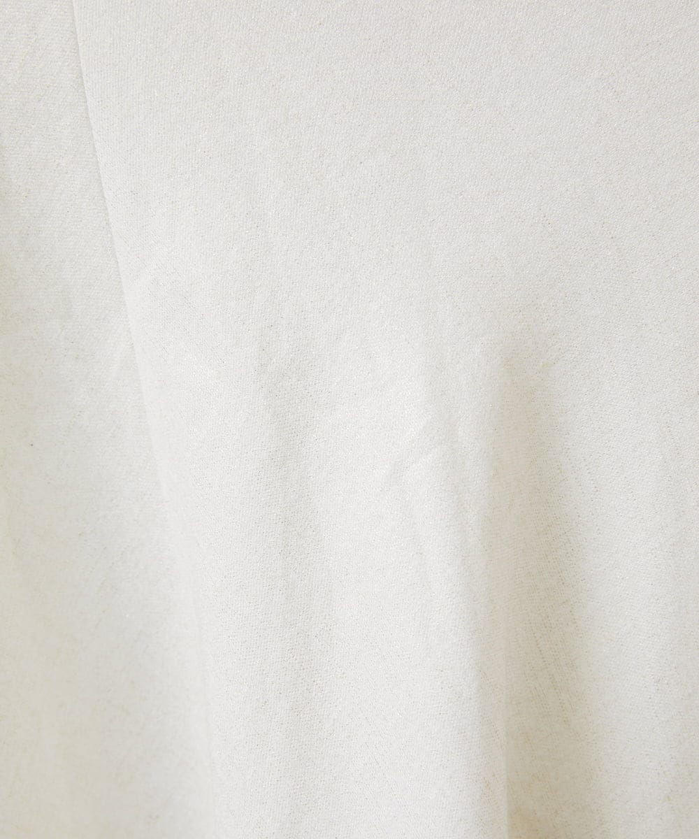 GBEJA07900 Sybilla(シビラ) 【メディア着用】メタリックリネンカシュクールドレス アイボリー