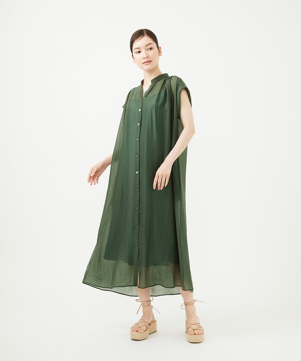 GBEJA35450 Sybilla(シビラ) ショルダータックドレス カーキ