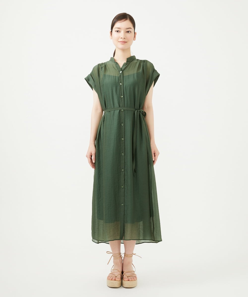 GBEJA35450 Sybilla(シビラ) ショルダータックドレス カーキ