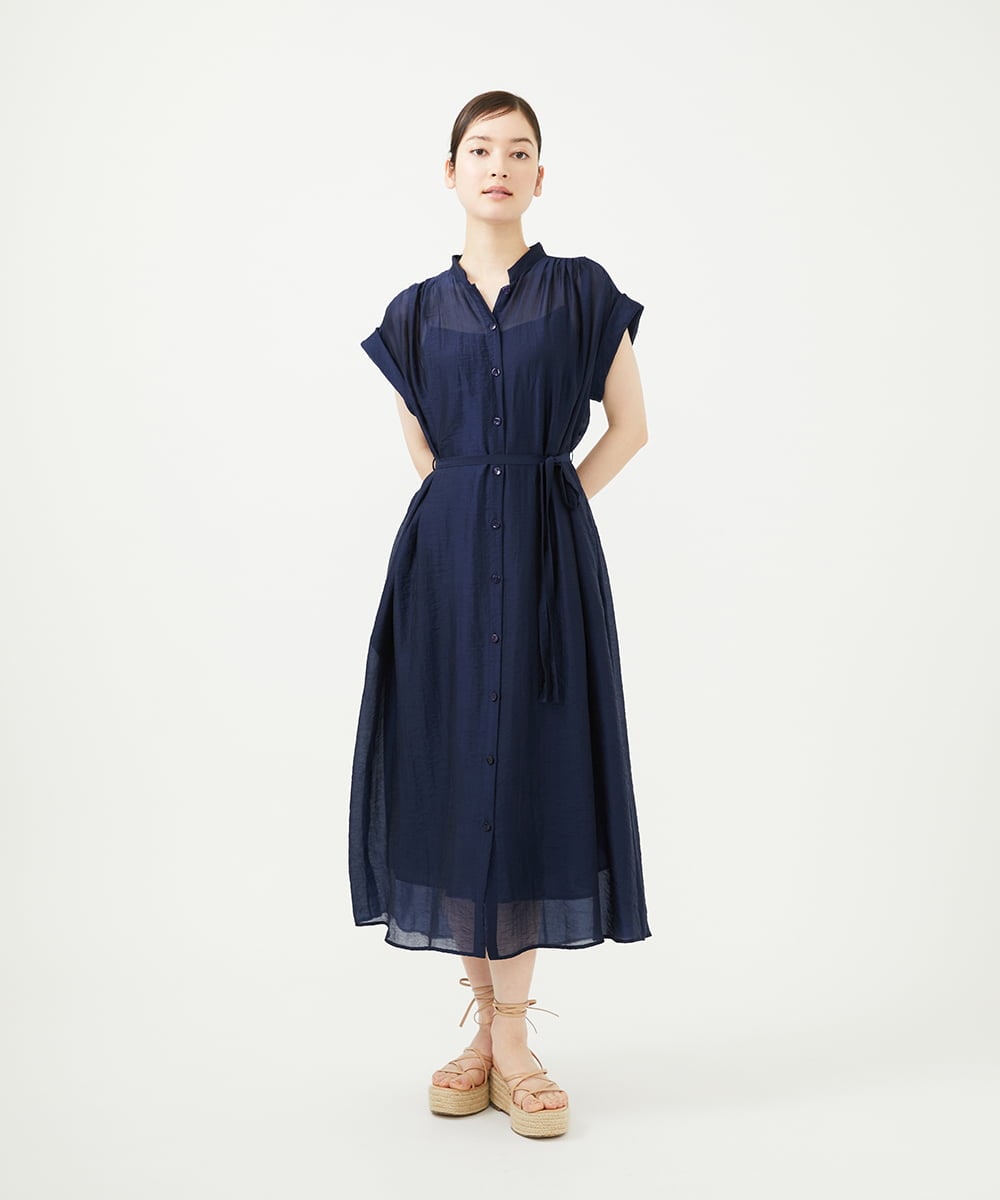 GBEJA35450 Sybilla(シビラ) ショルダータックドレス ネイビー