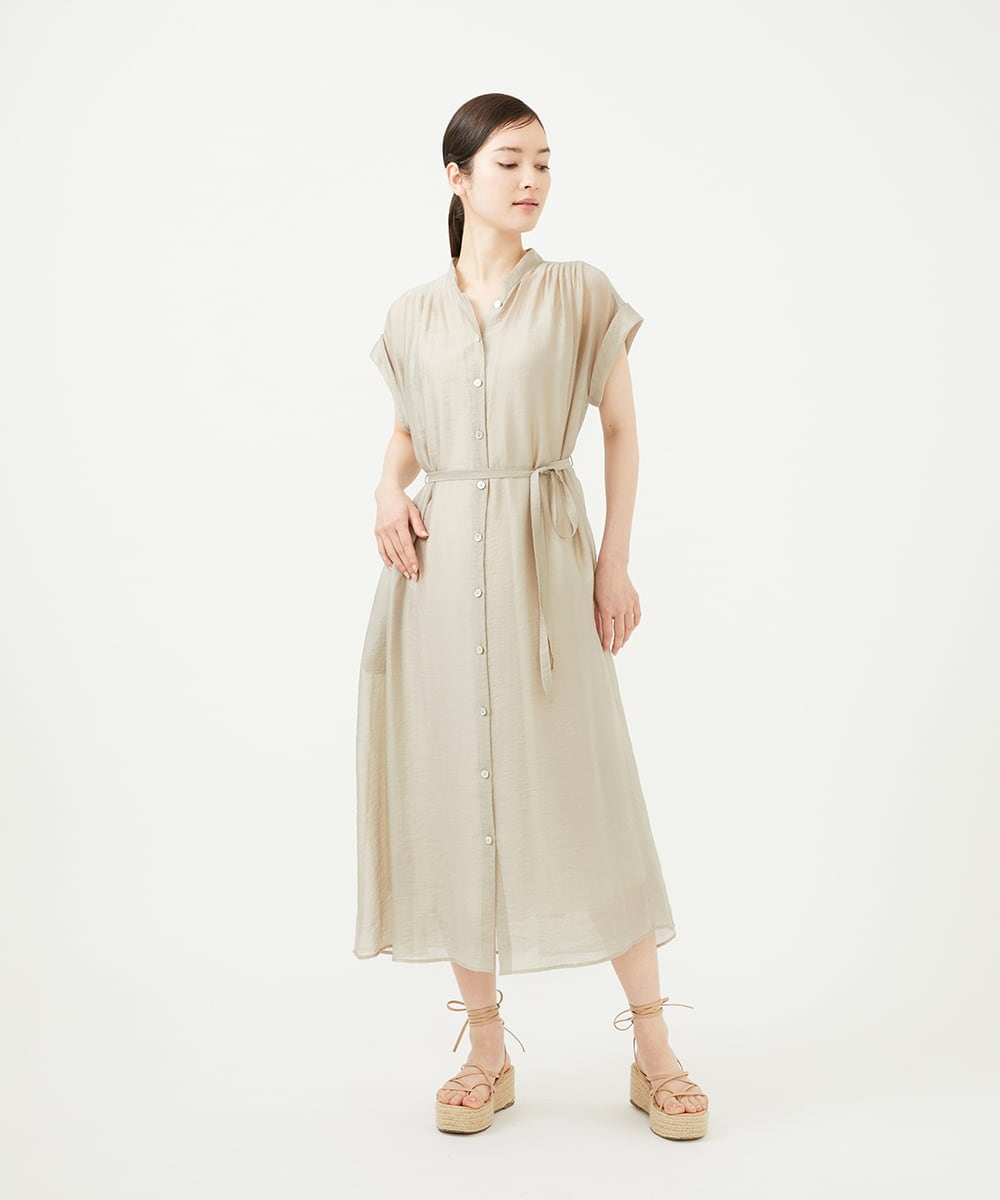 GBEJA35450 Sybilla(シビラ) ショルダータックドレス ライトグレージュ