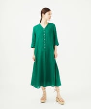 GBEJA42540 Sybilla(シビラ) リネンローンボタンデザインドレス グリーン